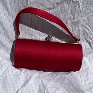 Red satin Nine West evening bag